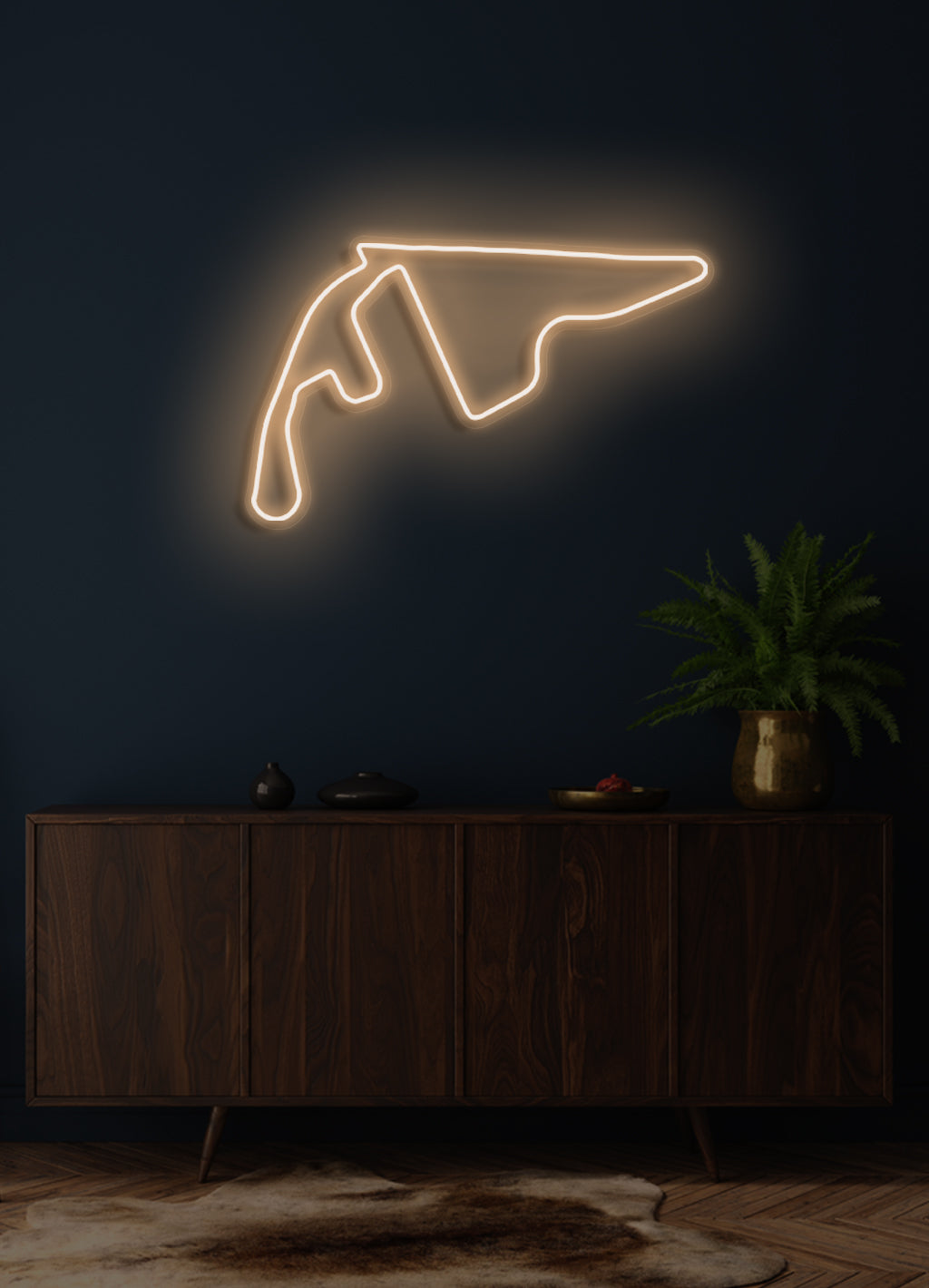 F1 Yas Marina Circuit Rennstrecke - LED Neon-Schirm