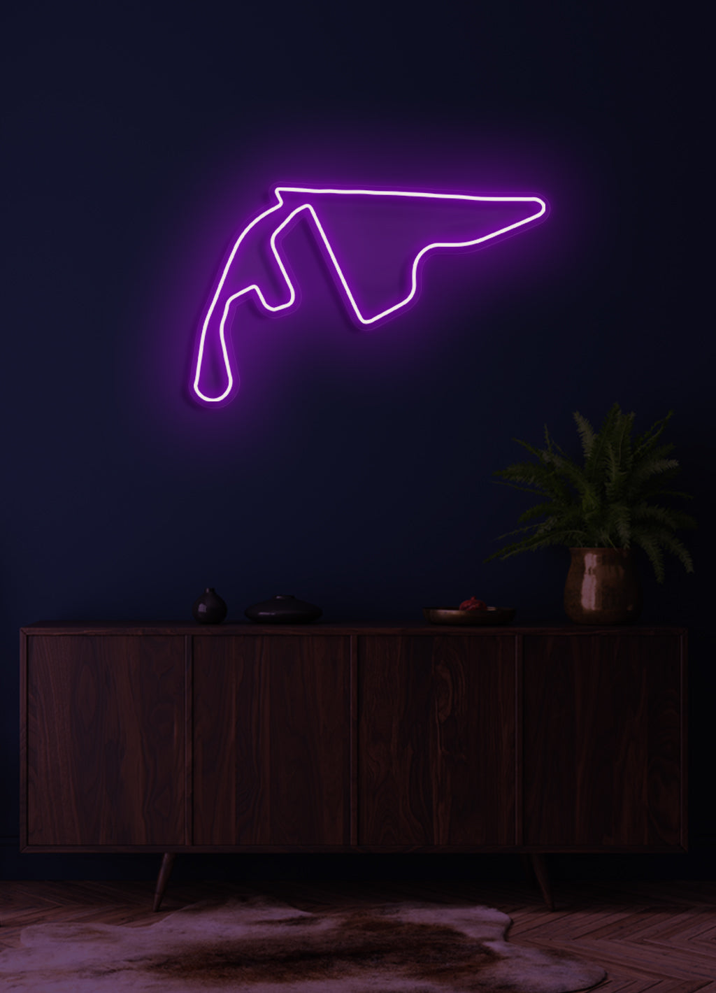 F1 Yas Marina Circuit Rennstrecke - LED Neon-Schirm
