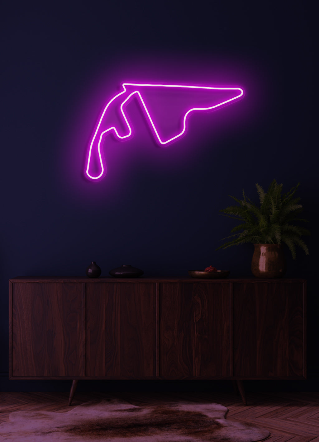 F1 Yas Marina Circuit Rennstrecke - LED Neon-Schirm