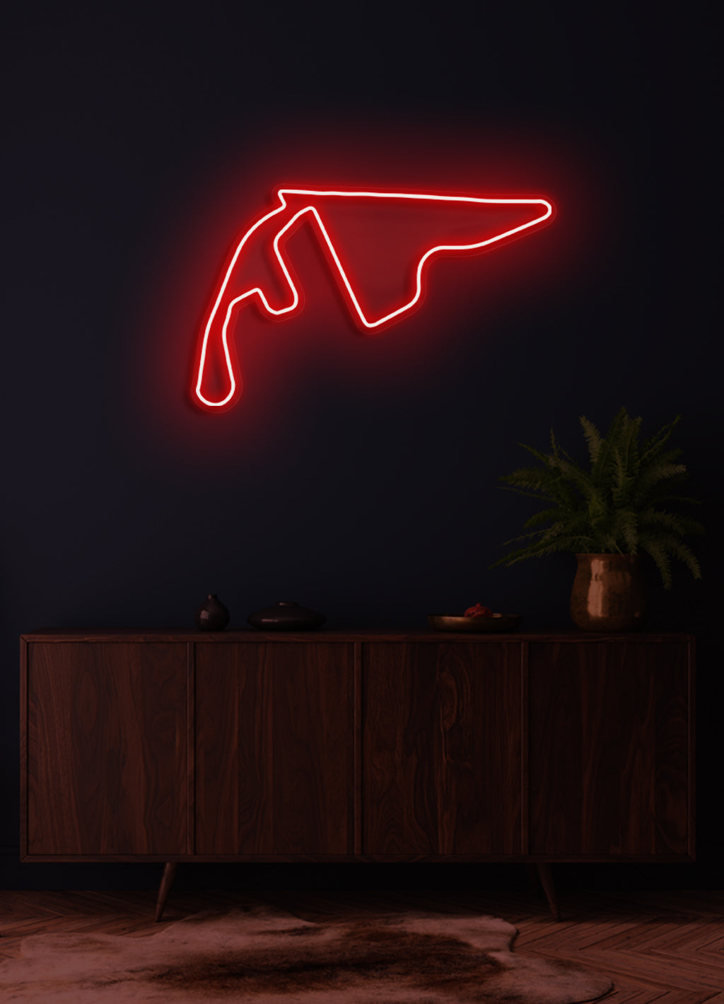 F1 Yas Marina Circuit Rennstrecke - LED Neon-Schirm