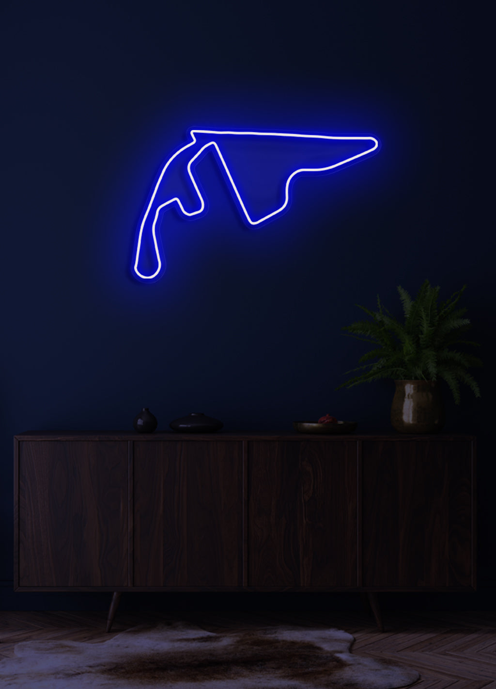 F1 Yas Marina Circuit Rennstrecke - LED Neon-Schirm