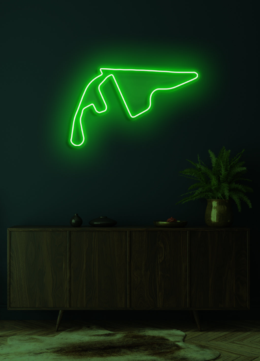 F1 Yas Marina Circuit Rennstrecke - LED Neon-Schirm