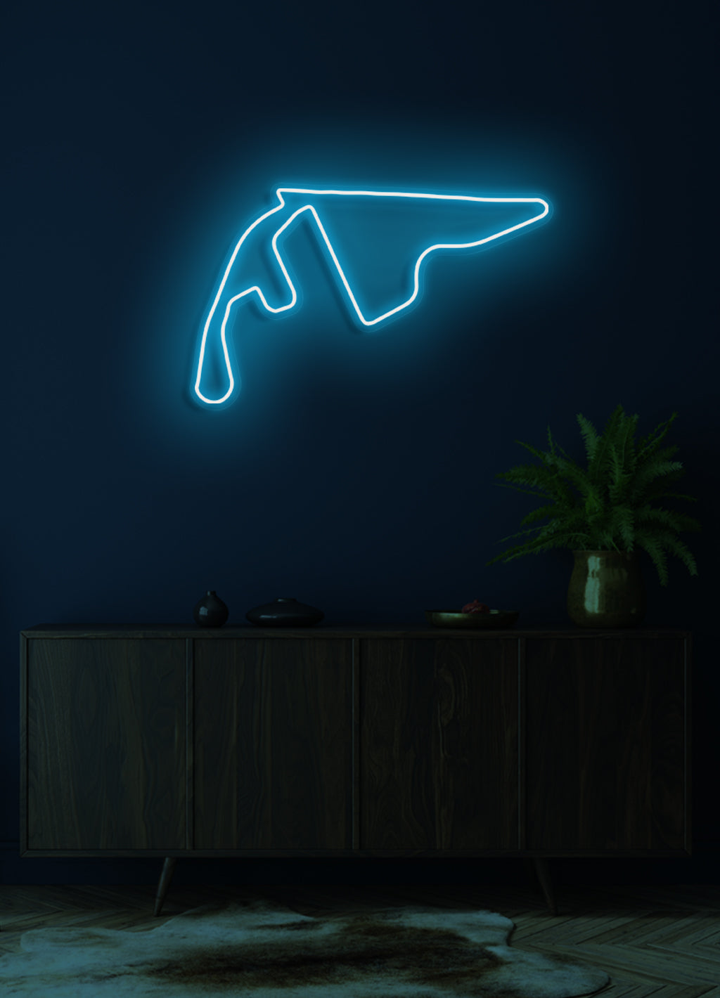 F1 Yas Marina Circuit Rennstrecke - LED Neon-Schirm
