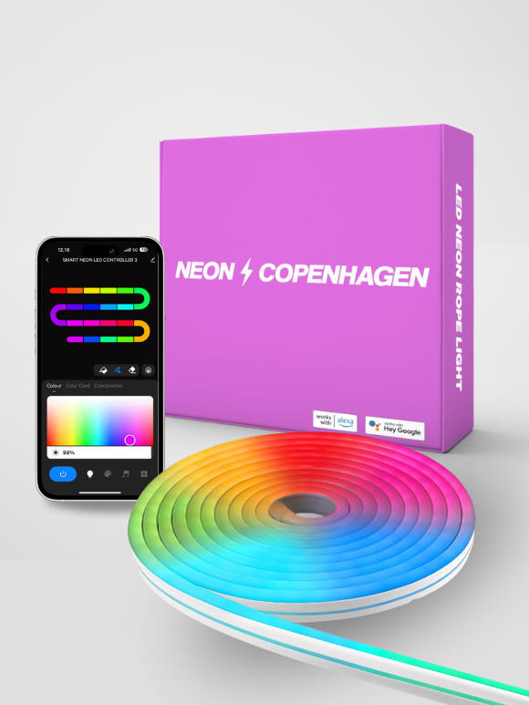 RGB WiFi Neonstreifen - 3 Meter m. Farveskift