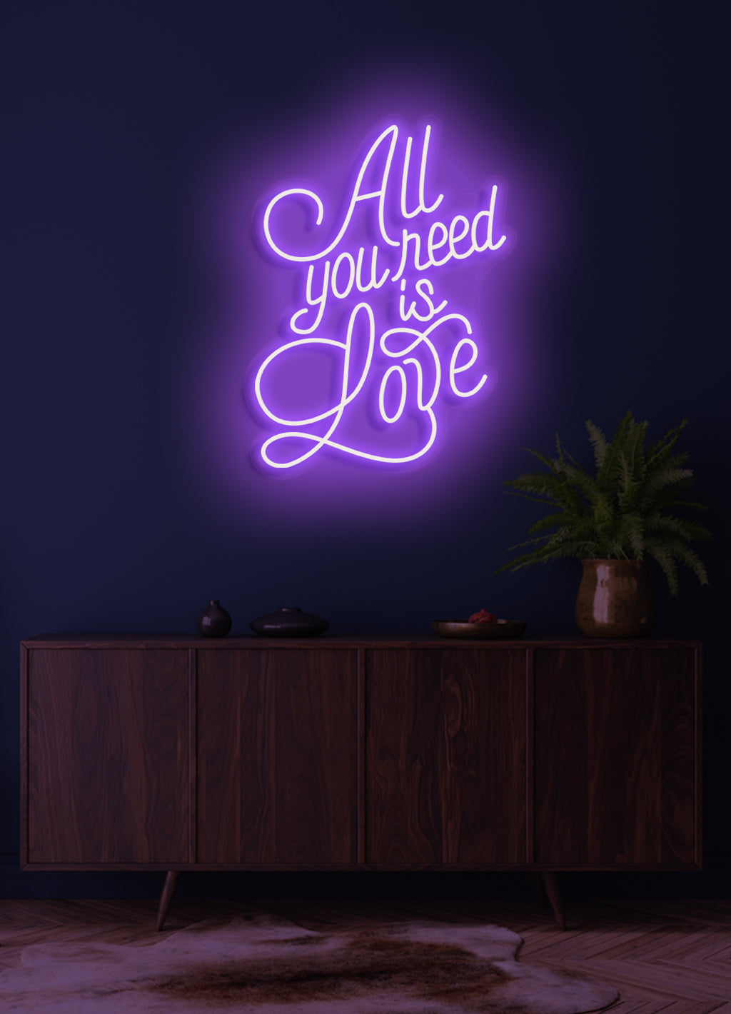 Alles was du brauchst ist Liebe - LED Neon-Schirm
