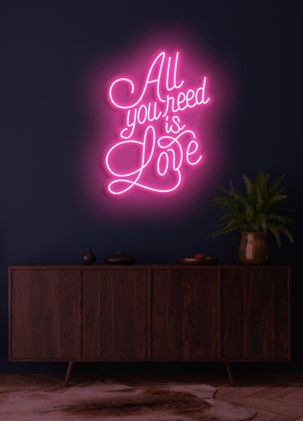 Alles was du brauchst ist Liebe - LED Neon-Schirm