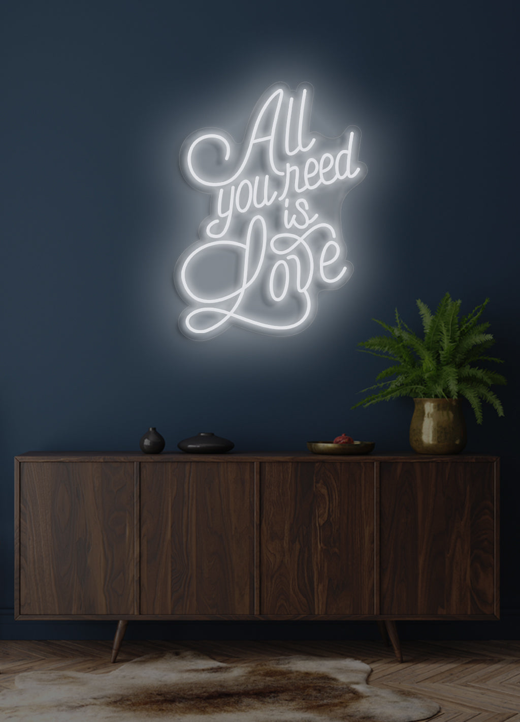 Alles was du brauchst ist Liebe - LED Neon-Schirm