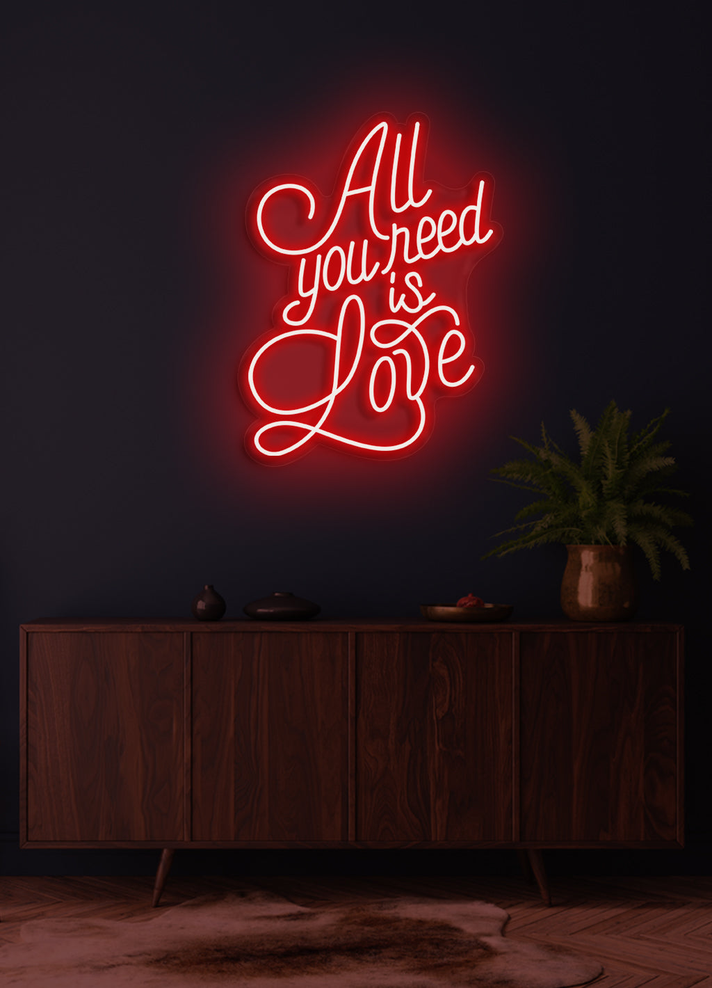 Alles was du brauchst ist Liebe - LED Neon-Schirm