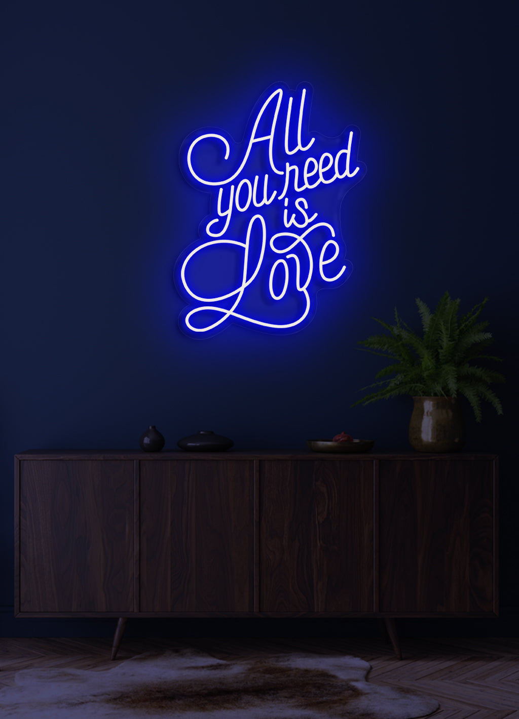 Alles was du brauchst ist Liebe - LED Neon-Schirm