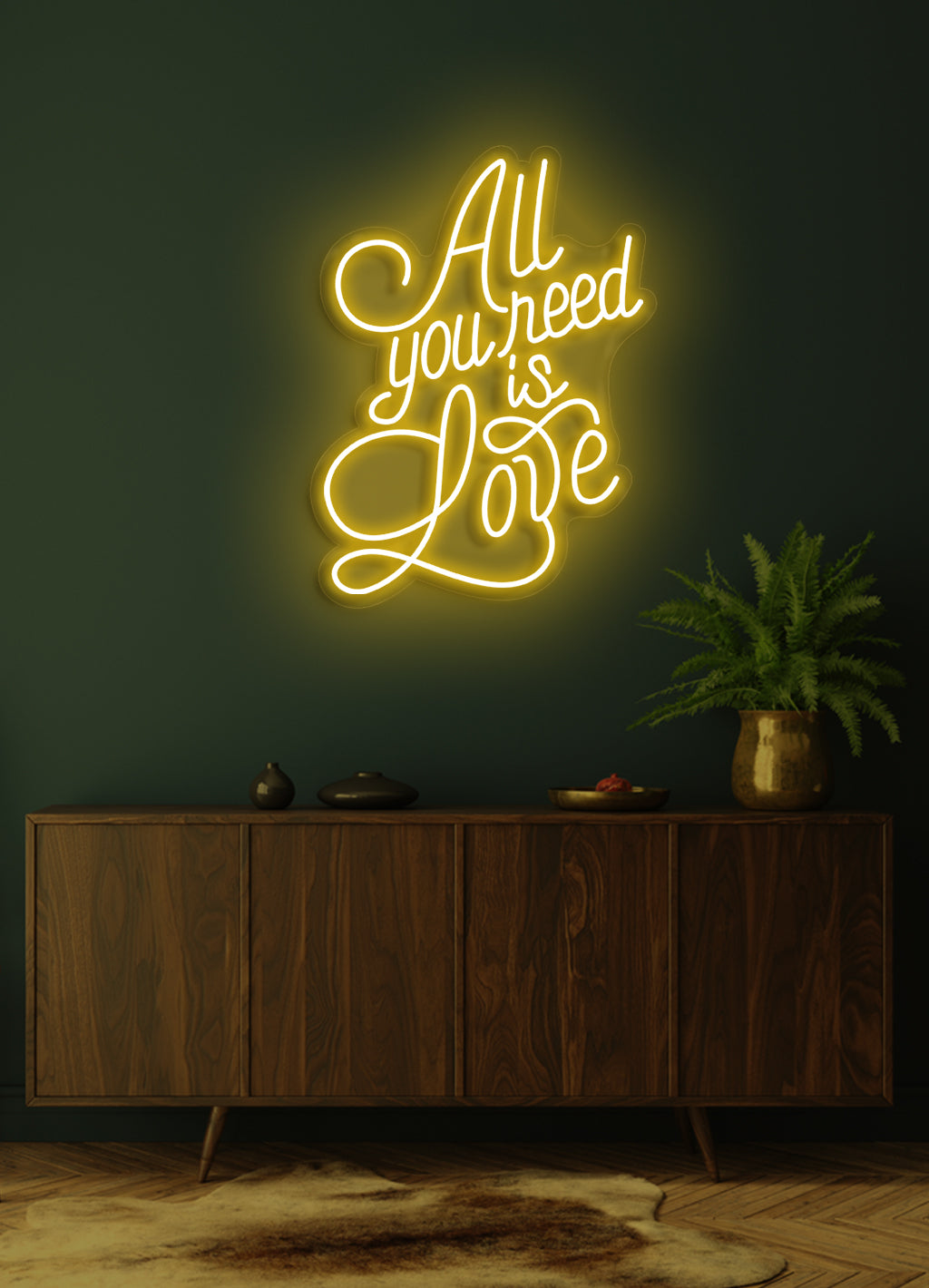 Alles was du brauchst ist Liebe - LED Neon-Schirm