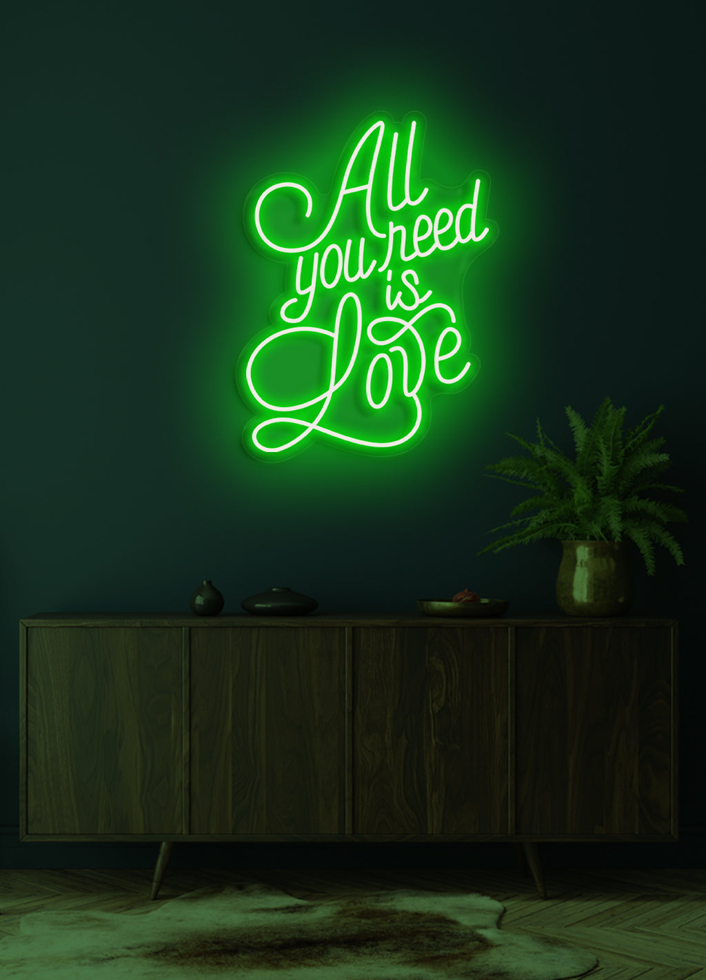 Alles was du brauchst ist Liebe - LED Neon-Schirm