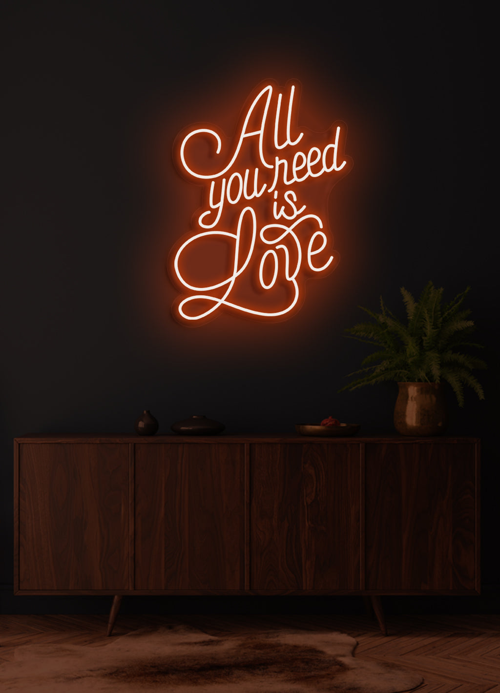 Alles was du brauchst ist Liebe - LED Neon-Schirm