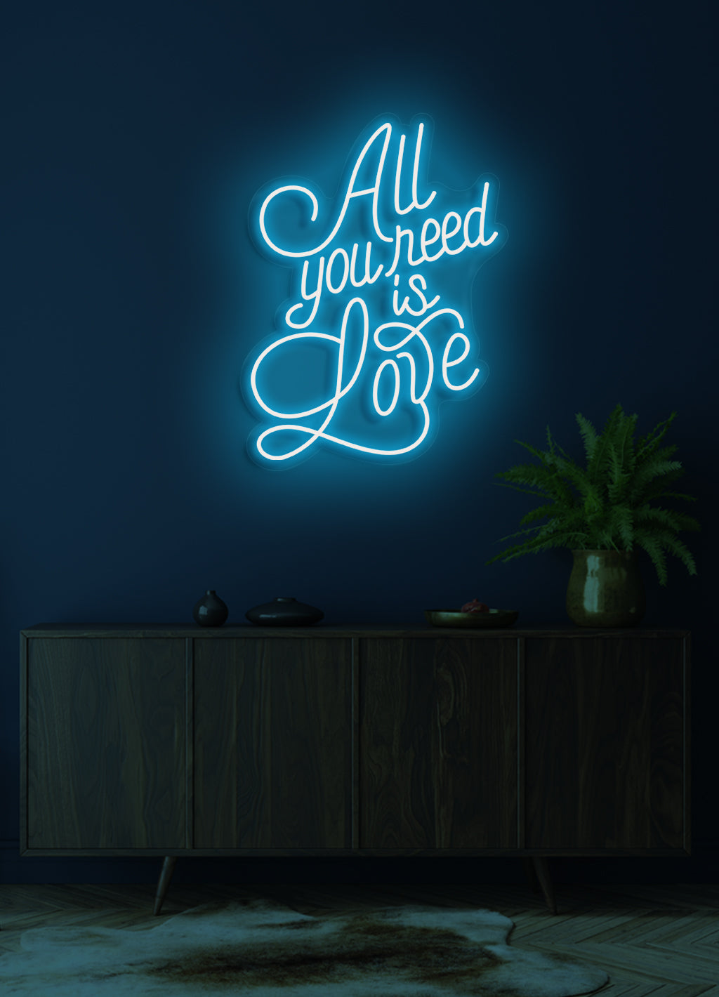 Alles was du brauchst ist Liebe - LED Neon-Schirm