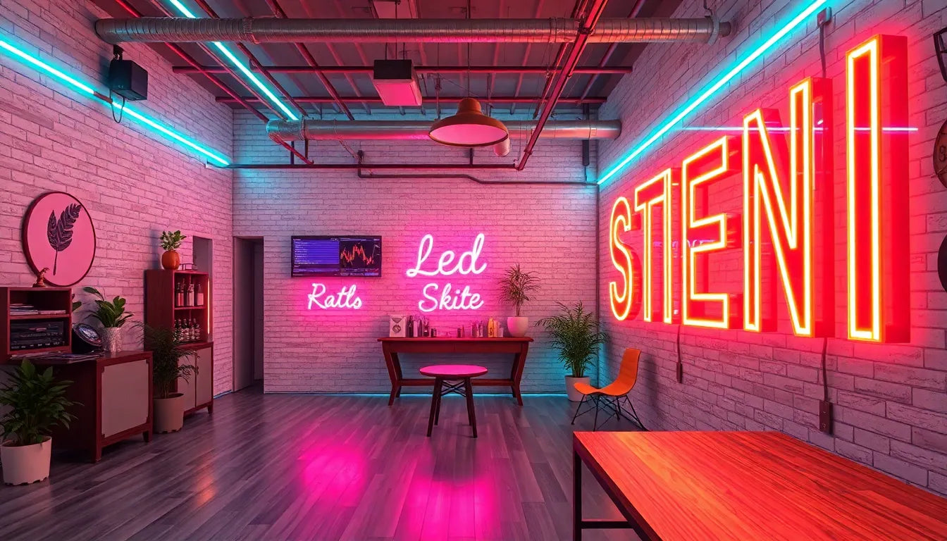 forvandl dit rum med fleksible led neon skilte - Illustration