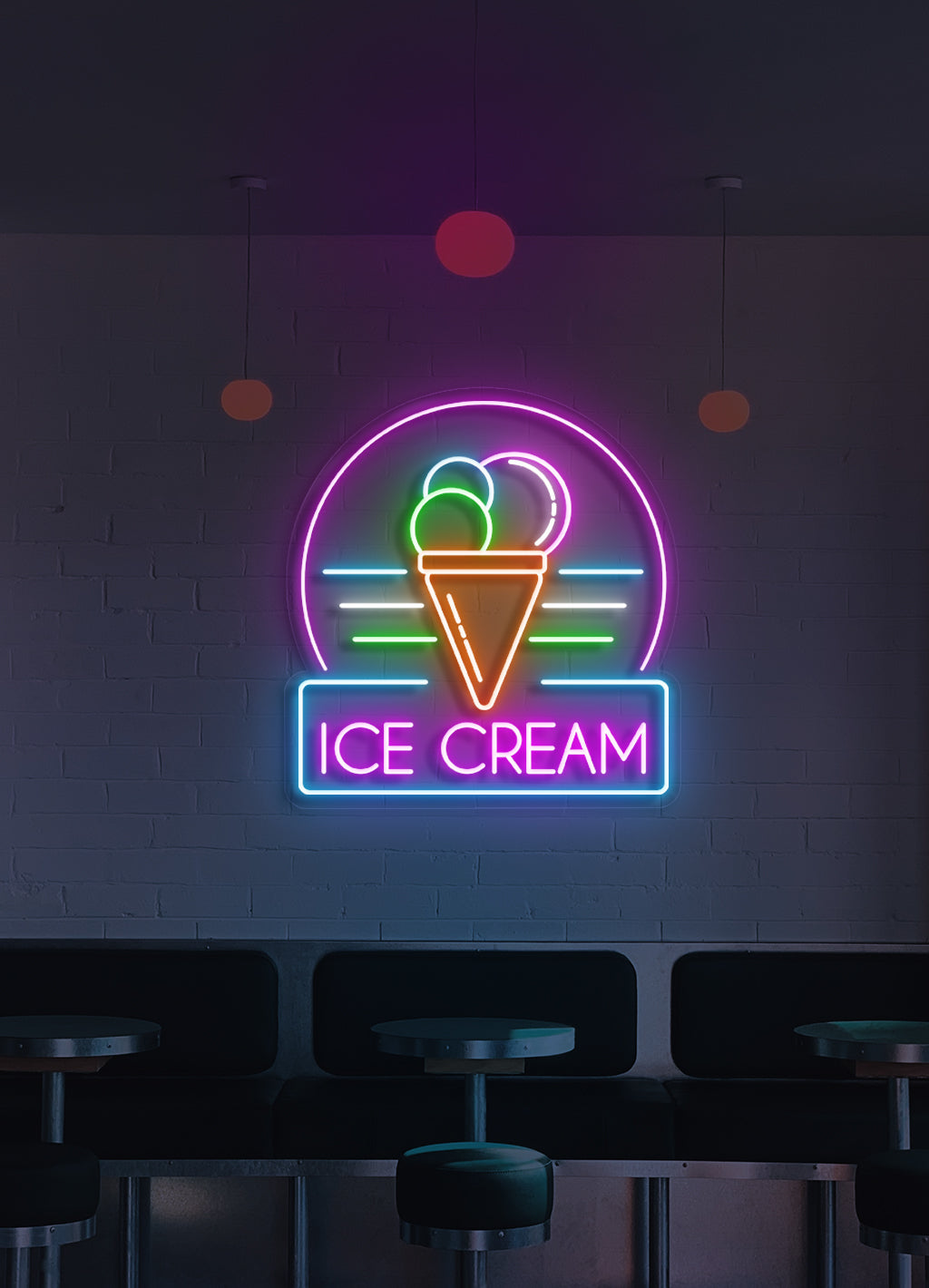 Eiscreme - LED Neon-Schirm