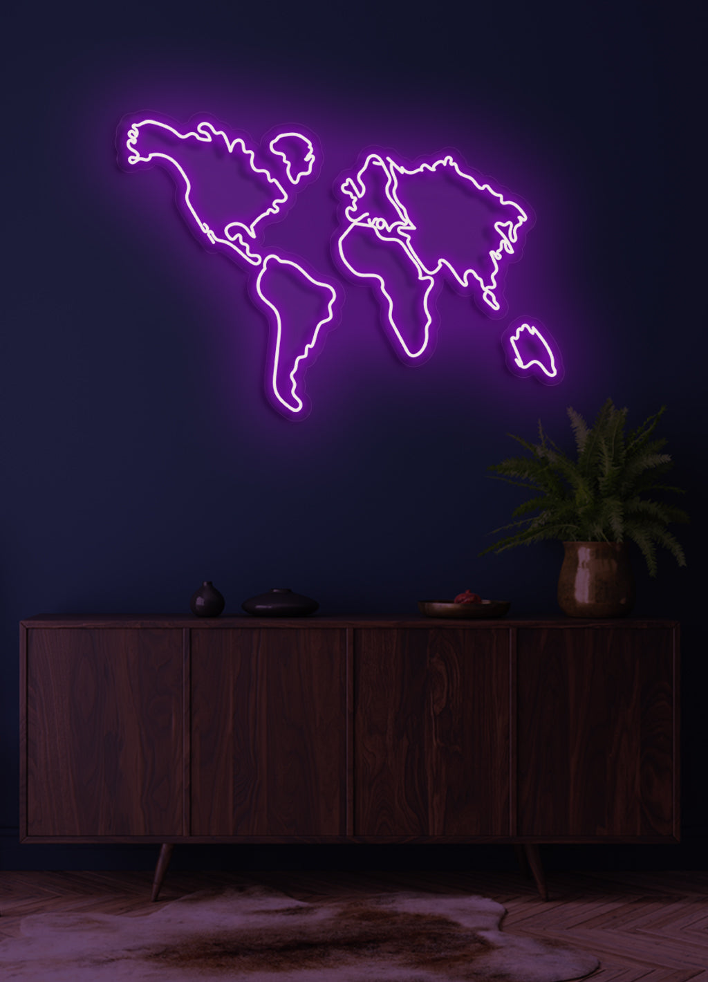 Weltkarte - LED Neonschild