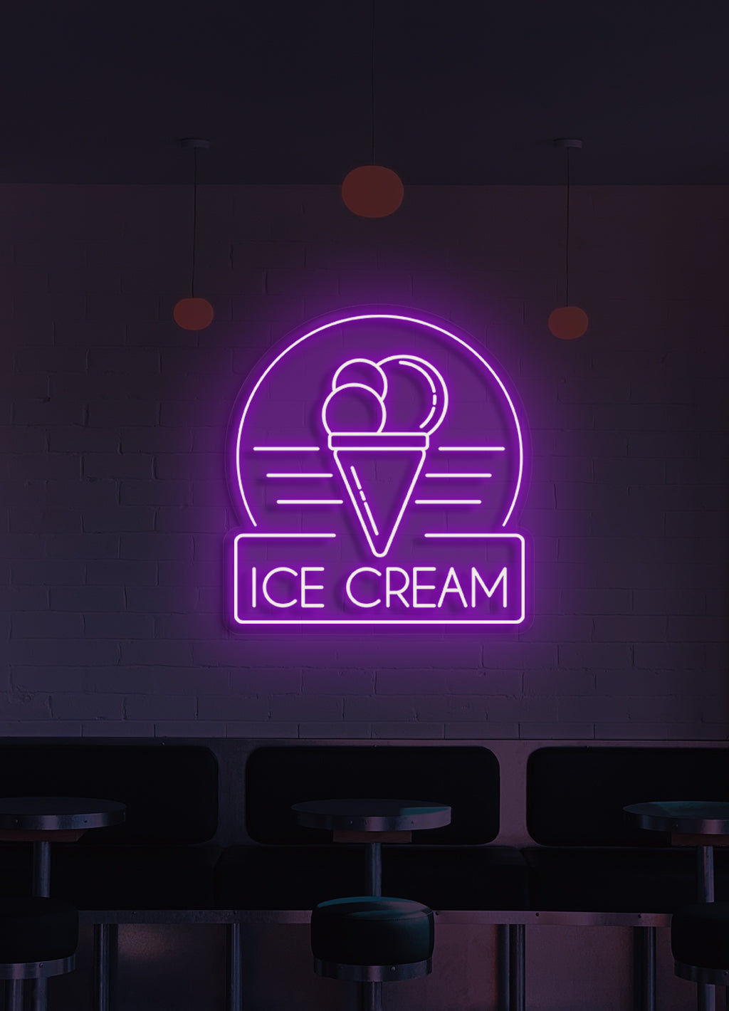 Eiscreme - LED Neon-Schirm