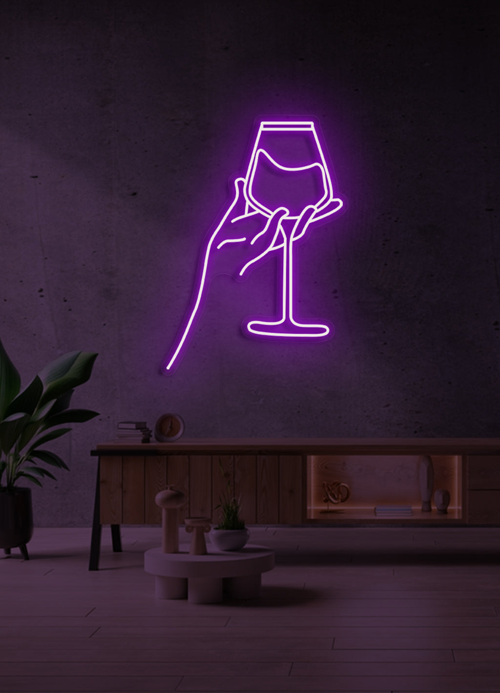 Wein - LED Neonschirm