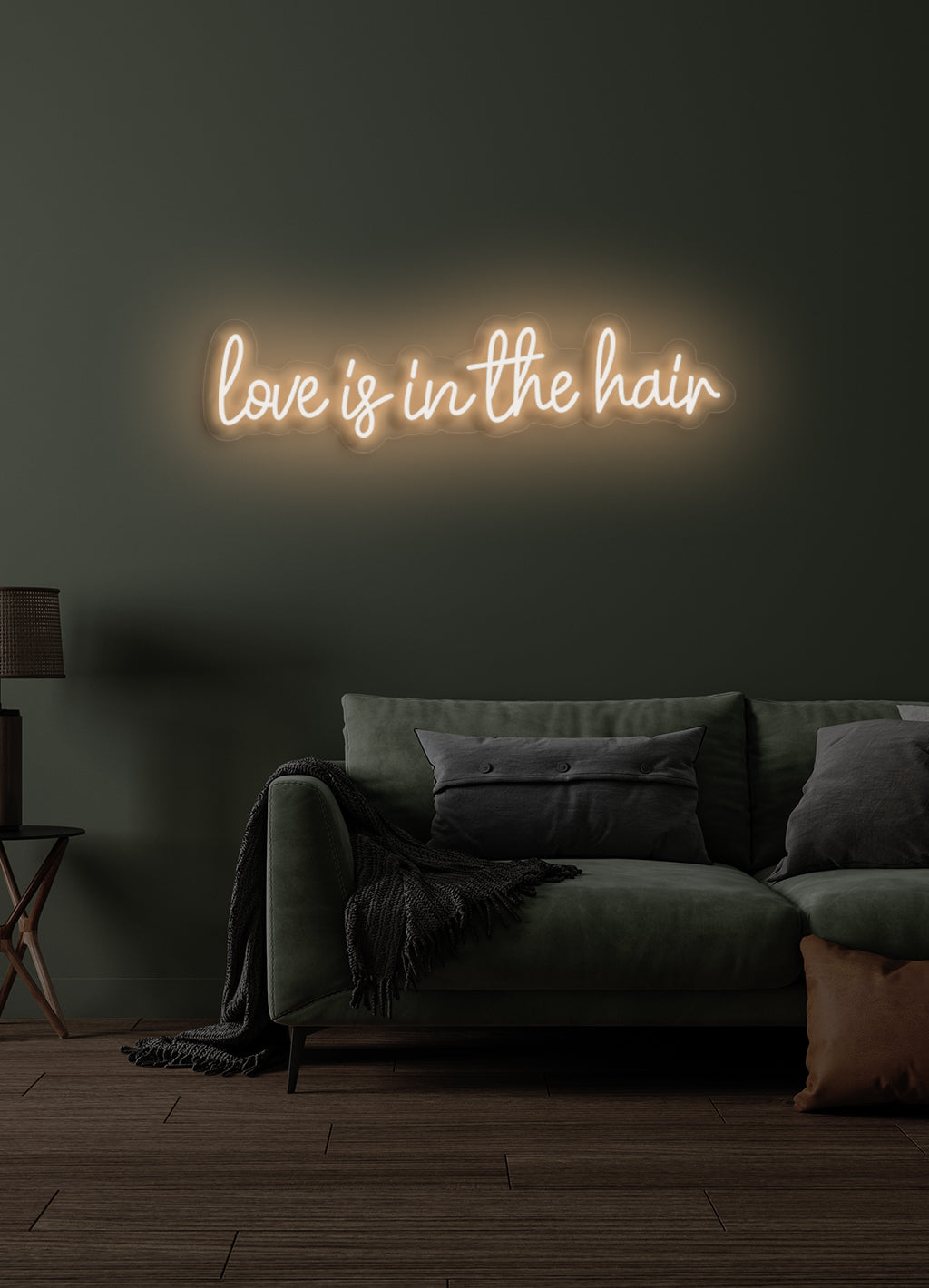 Liebe liegt im Haar - LED Neon-Schirm