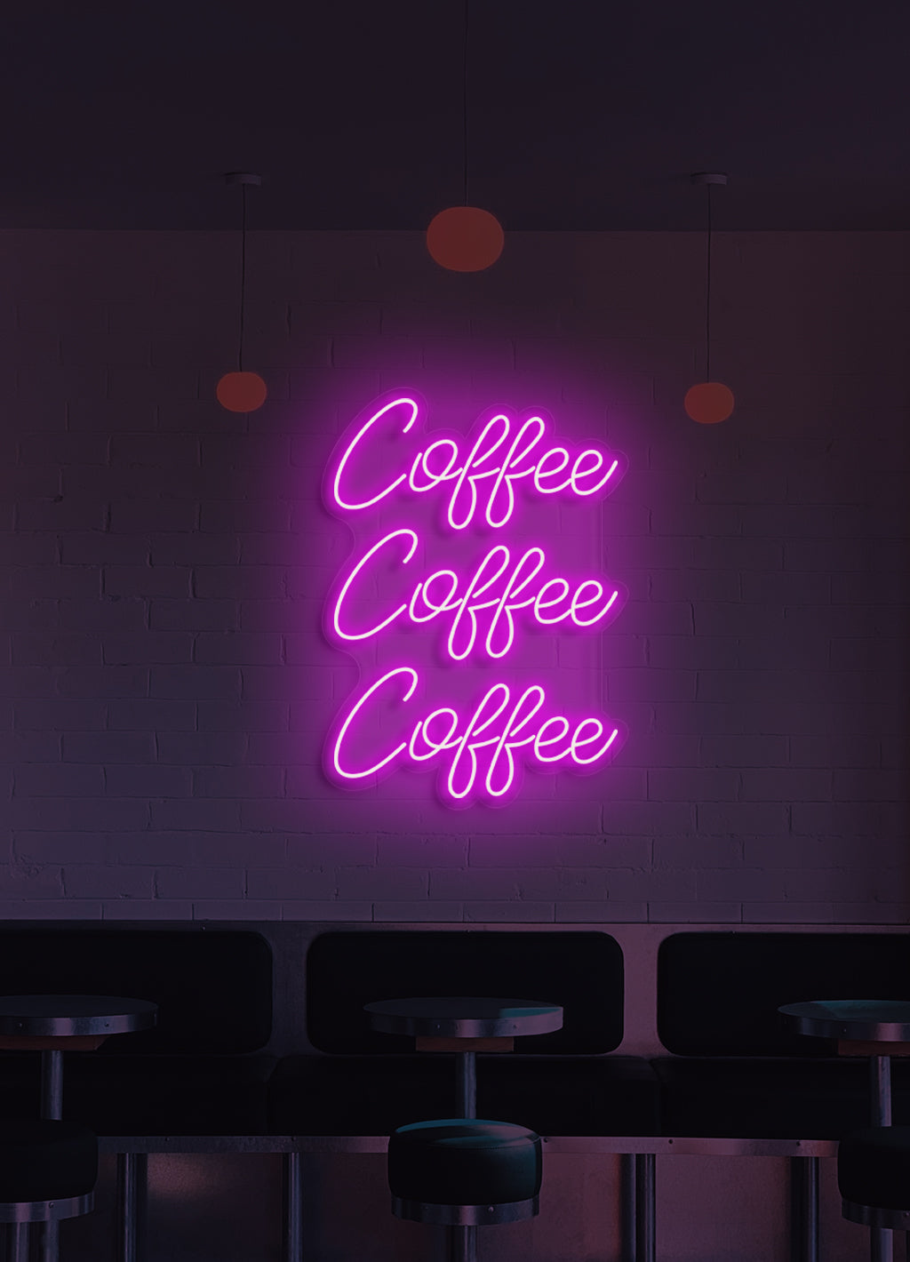 Kaffee, Kaffee, Kaffee - LED Neon-Schirm