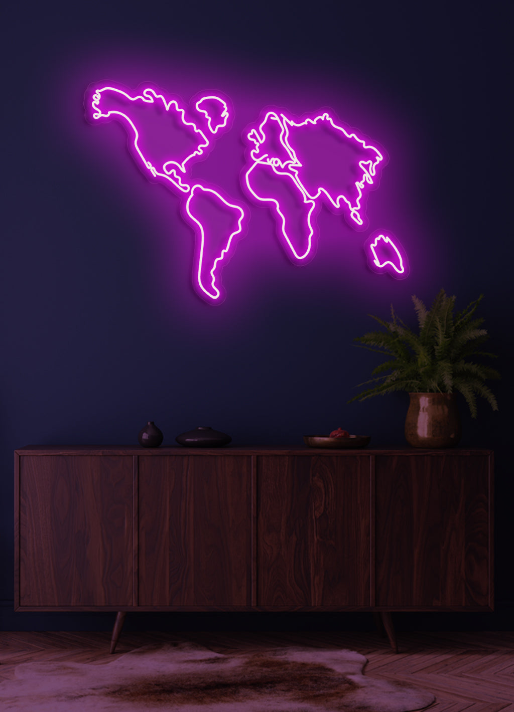 Weltkarte - LED Neonschild