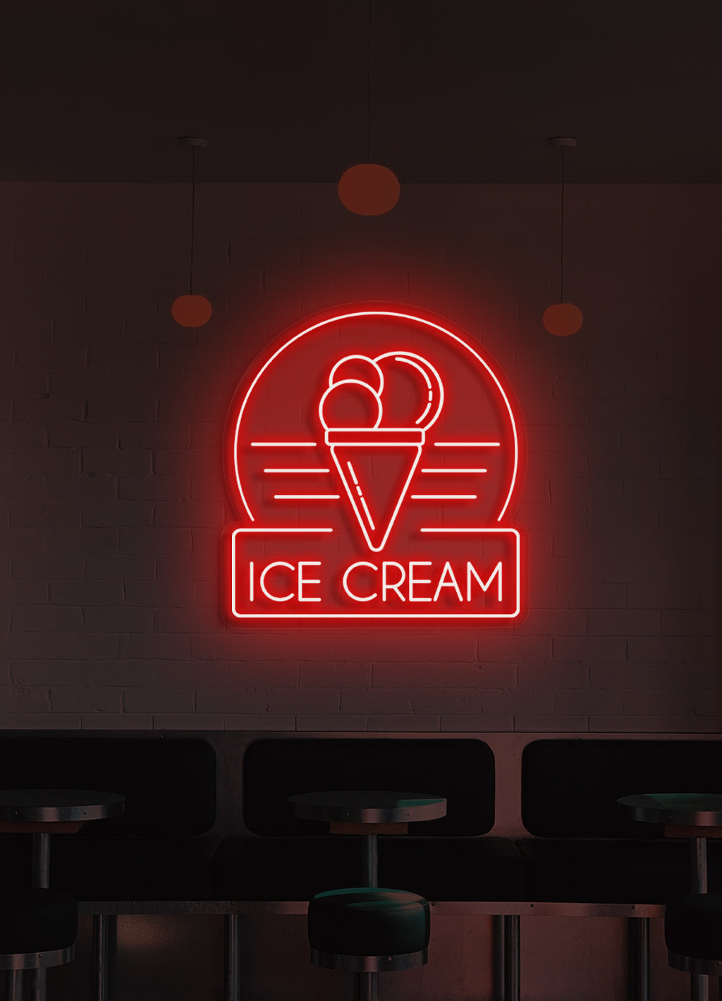 Eiscreme - LED Neon-Schirm