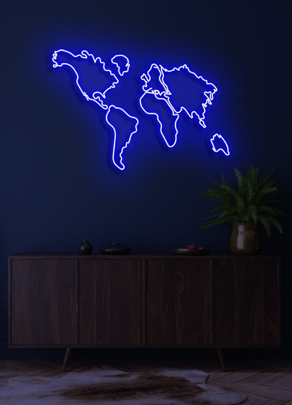 Weltkarte - LED Neonschild