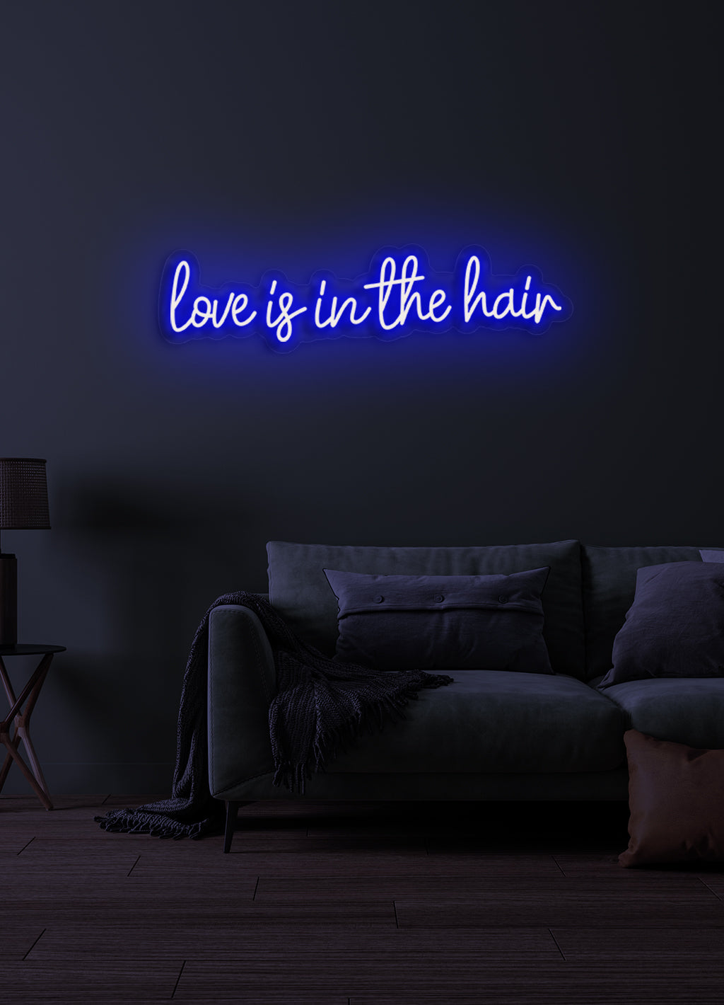 Liebe liegt im Haar - LED Neon-Schirm