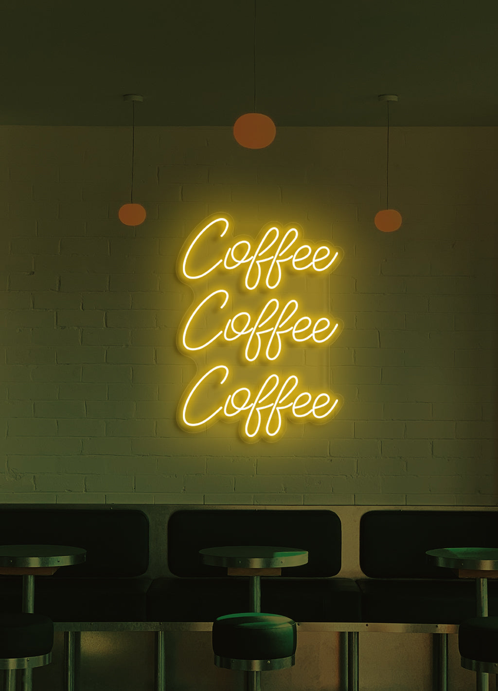 Kaffee, Kaffee, Kaffee - LED Neon-Schirm