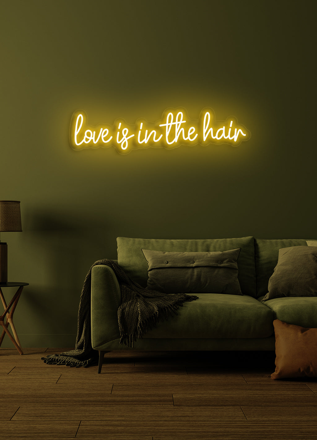 Liebe liegt im Haar - LED Neon-Schirm