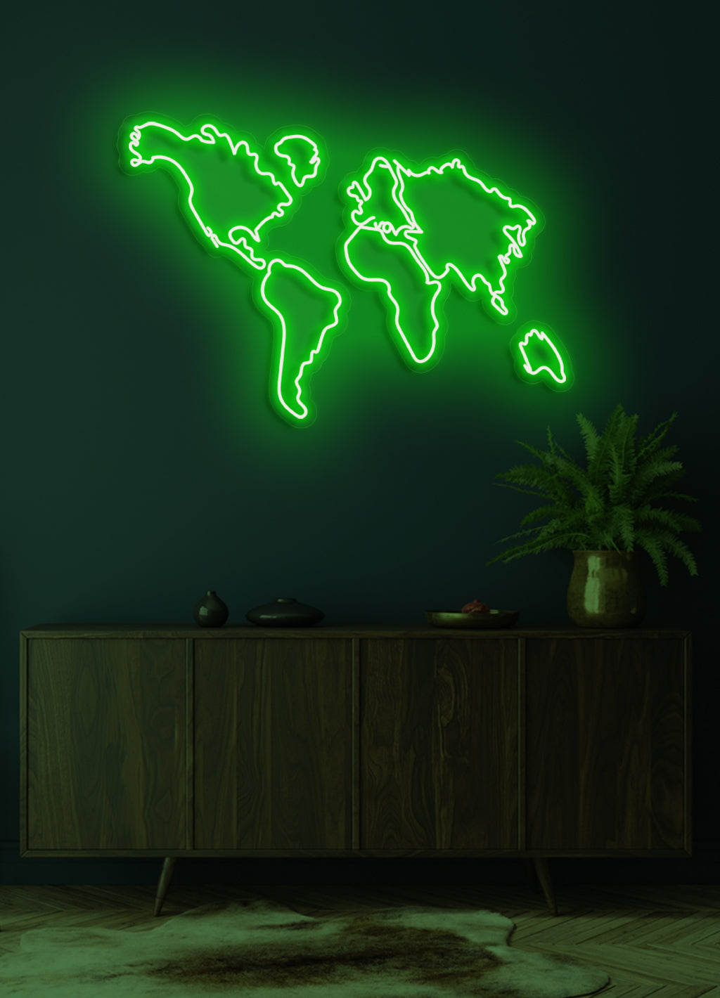 Weltkarte - LED Neonschild