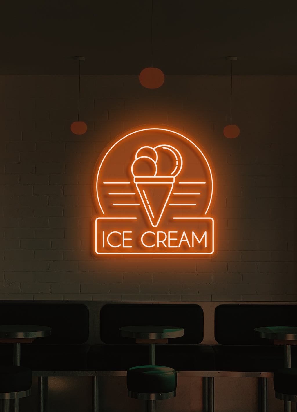 Eiscreme - LED Neon-Schirm