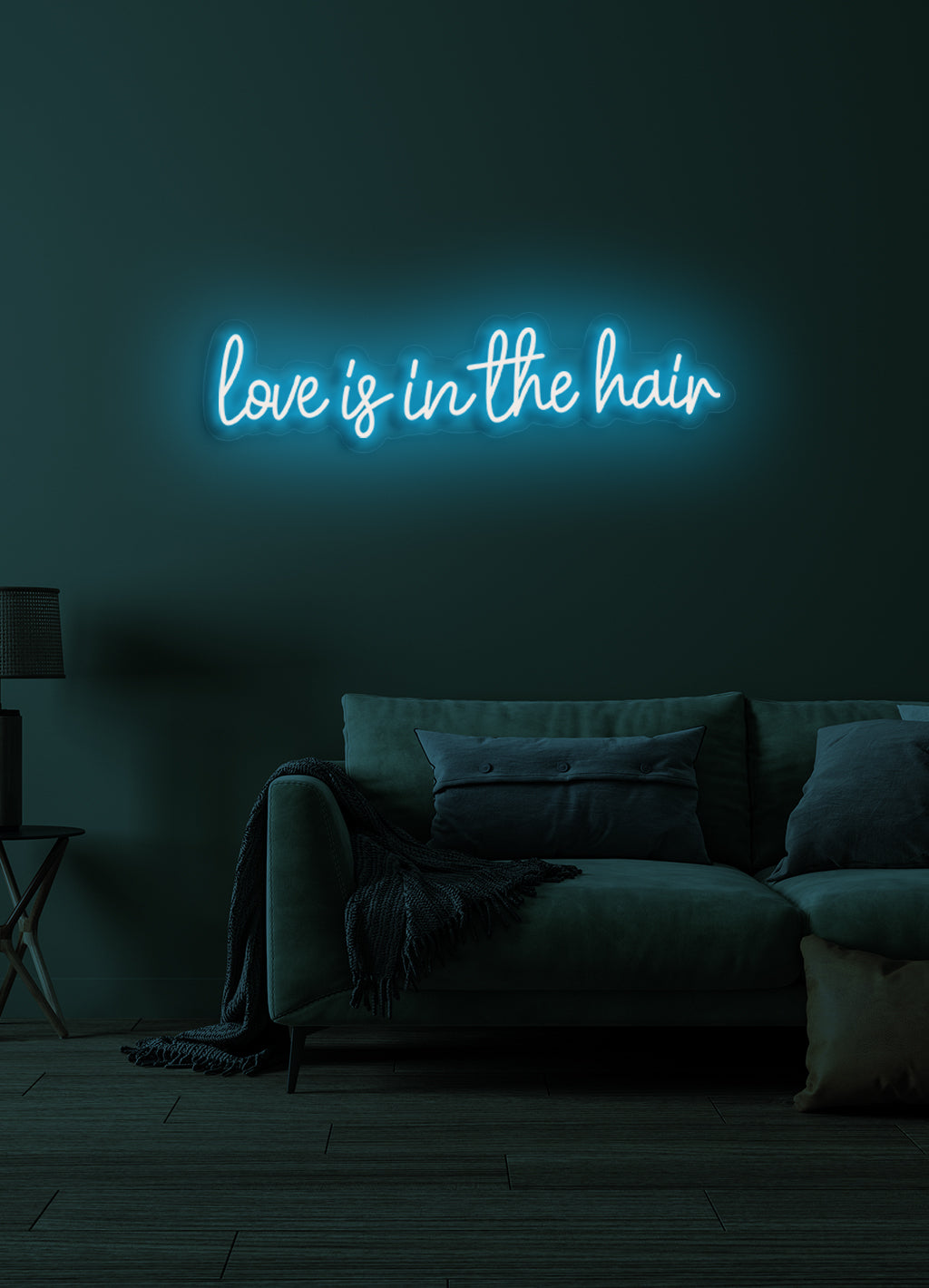 Liebe liegt im Haar - LED Neon-Schirm