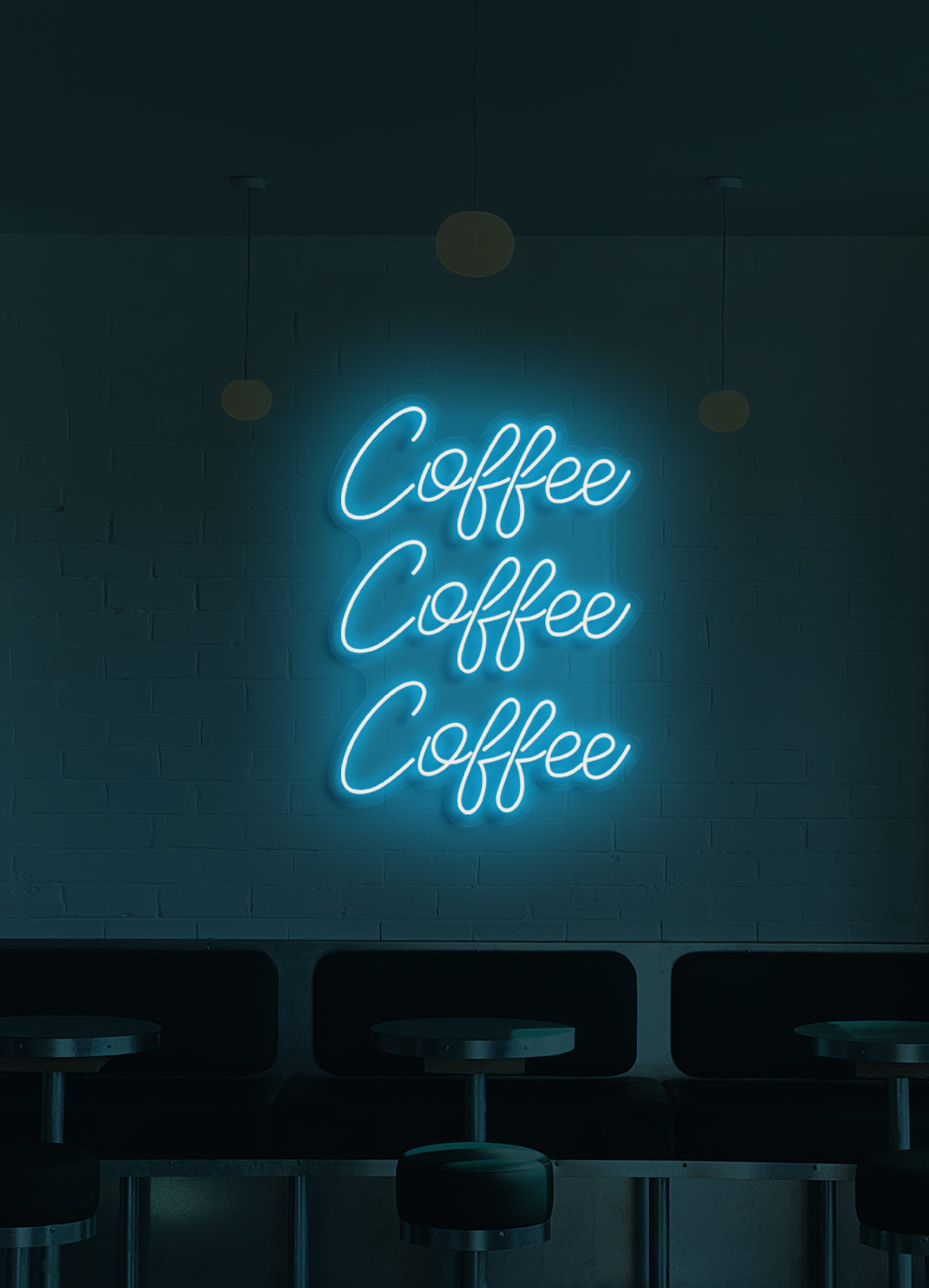 Kaffee, Kaffee, Kaffee - LED Neon-Schirm