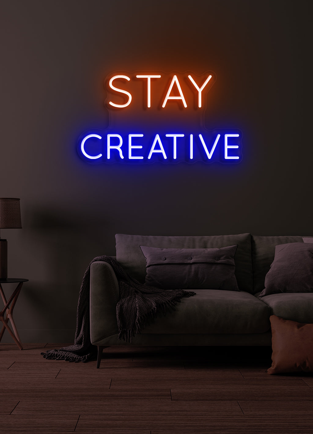 Bleiben Sie kreativ - LED Neon-Schirm