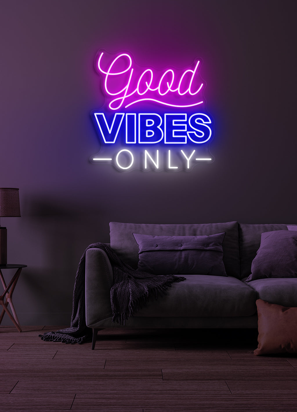 Good Vibes Only - LED Neon-Schirm