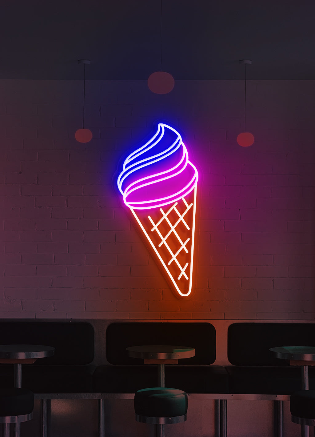 Eiscreme - LED Neon-Schirm