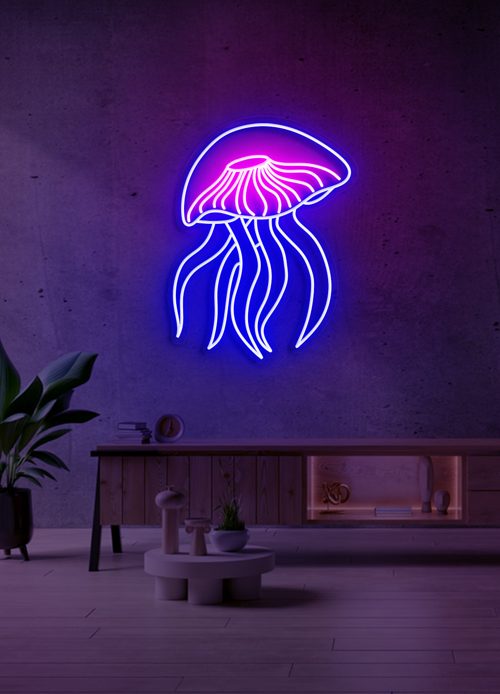 Quallen - LED Neon-Schirm
