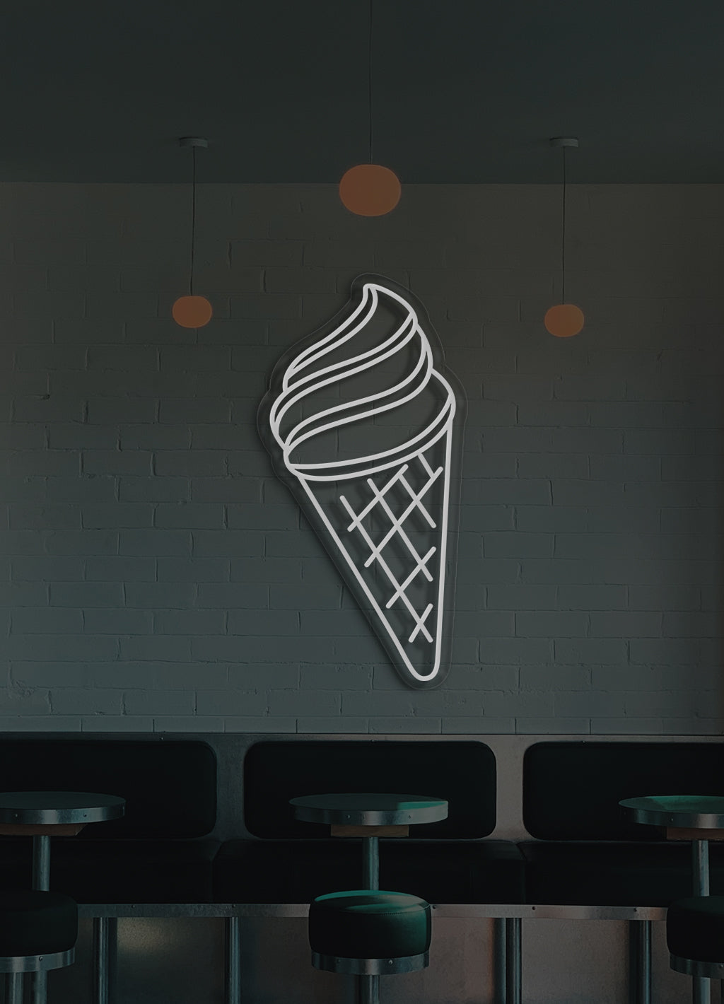 Eiscreme - LED Neon-Schirm