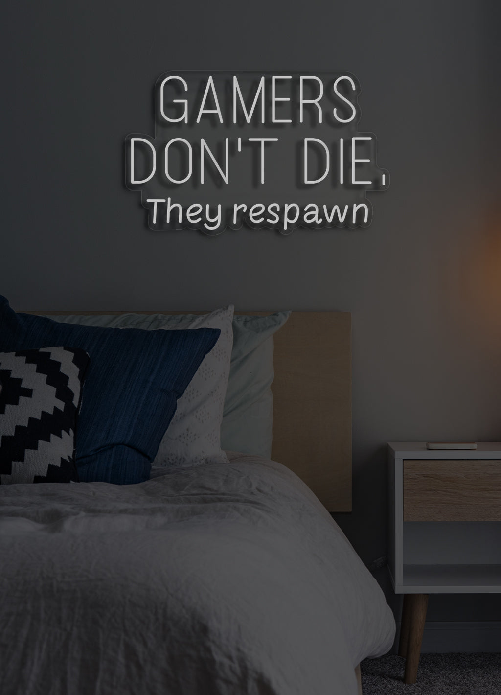 Gamer sterben nicht, sie respawnen - LED Neonschild