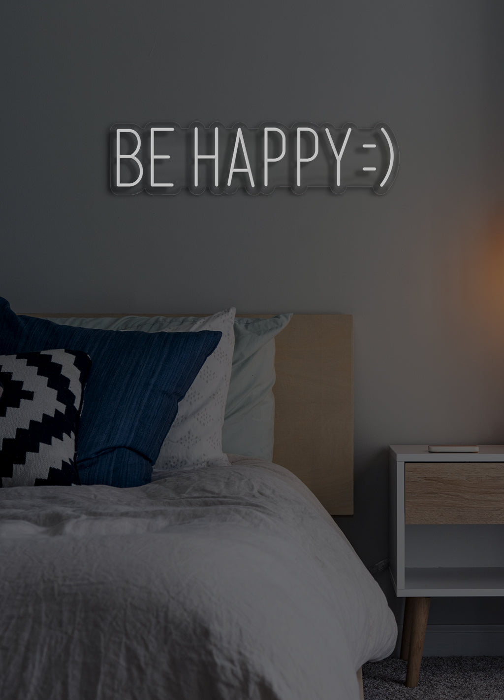 Be happy - LED Neon-Schirm