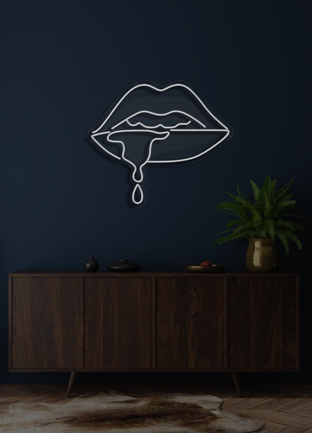 Tropfende Lippen - LED Neon Rock
