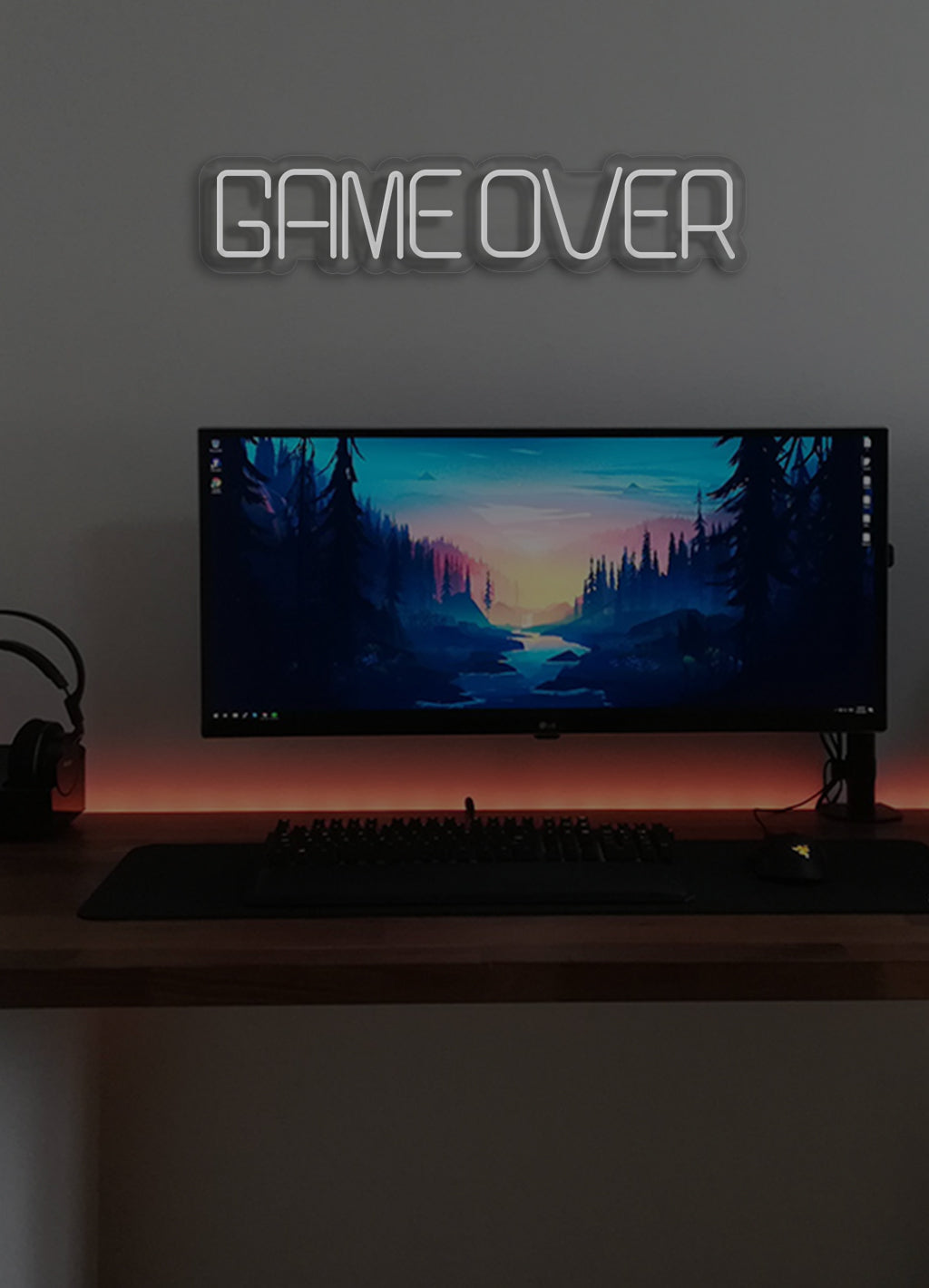 Game over - LED Neon-Schirm