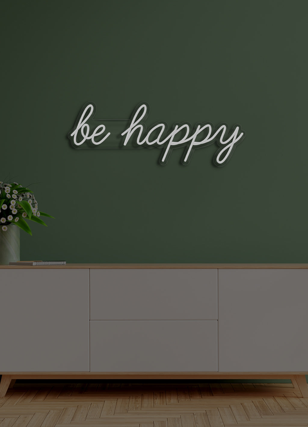 Be happy - LED Neon-Schirm