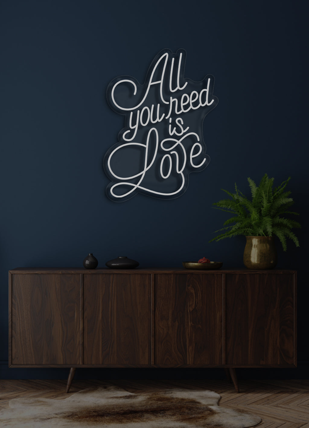 Alles was du brauchst ist Liebe - LED Neon-Schirm