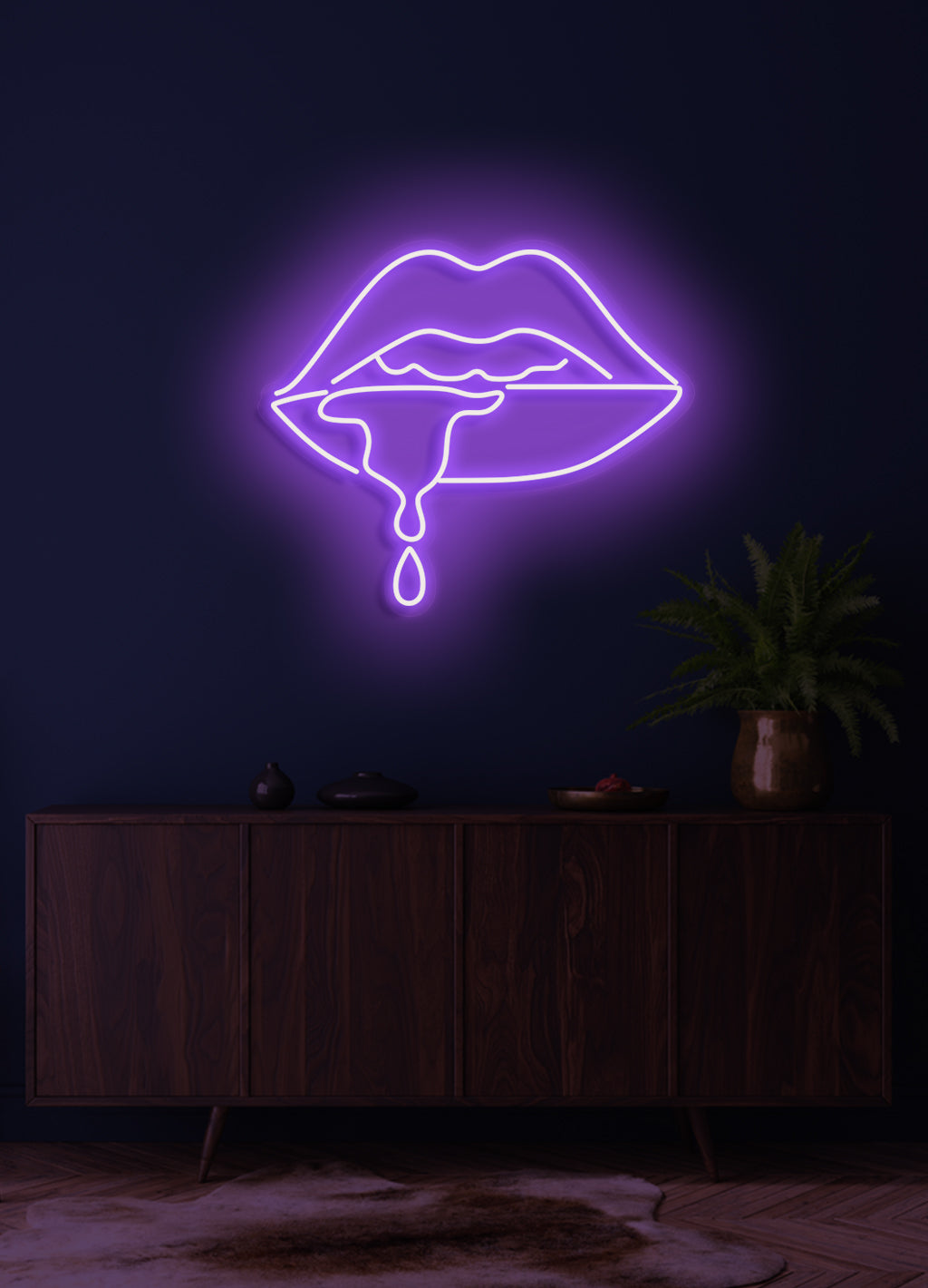 Tropfende Lippen - LED Neon Rock