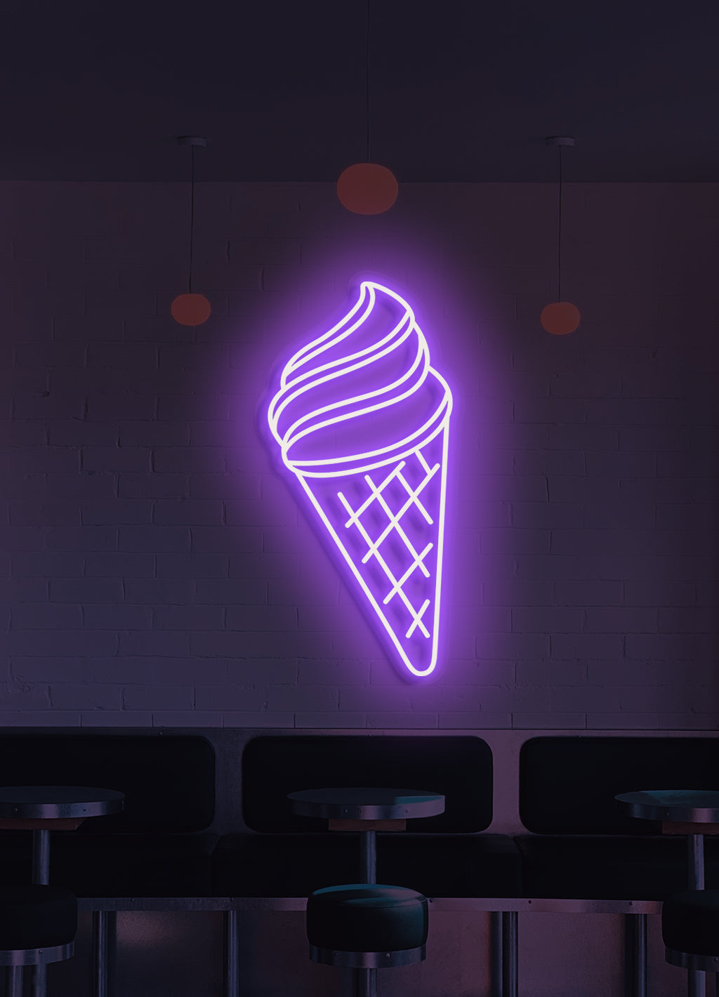 Eiscreme - LED Neon-Schirm