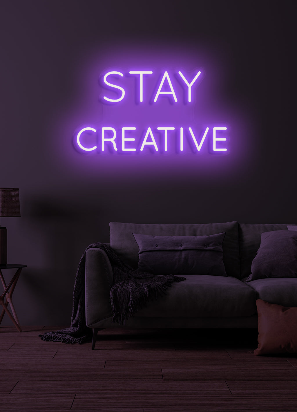 Bleiben Sie kreativ - LED Neon-Schirm