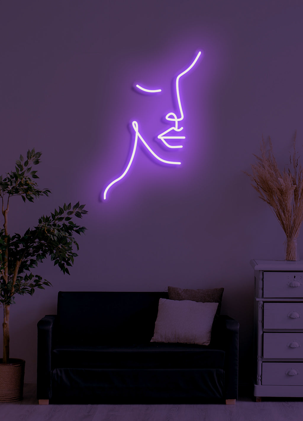 Halbes Gesicht - LED Neonrock