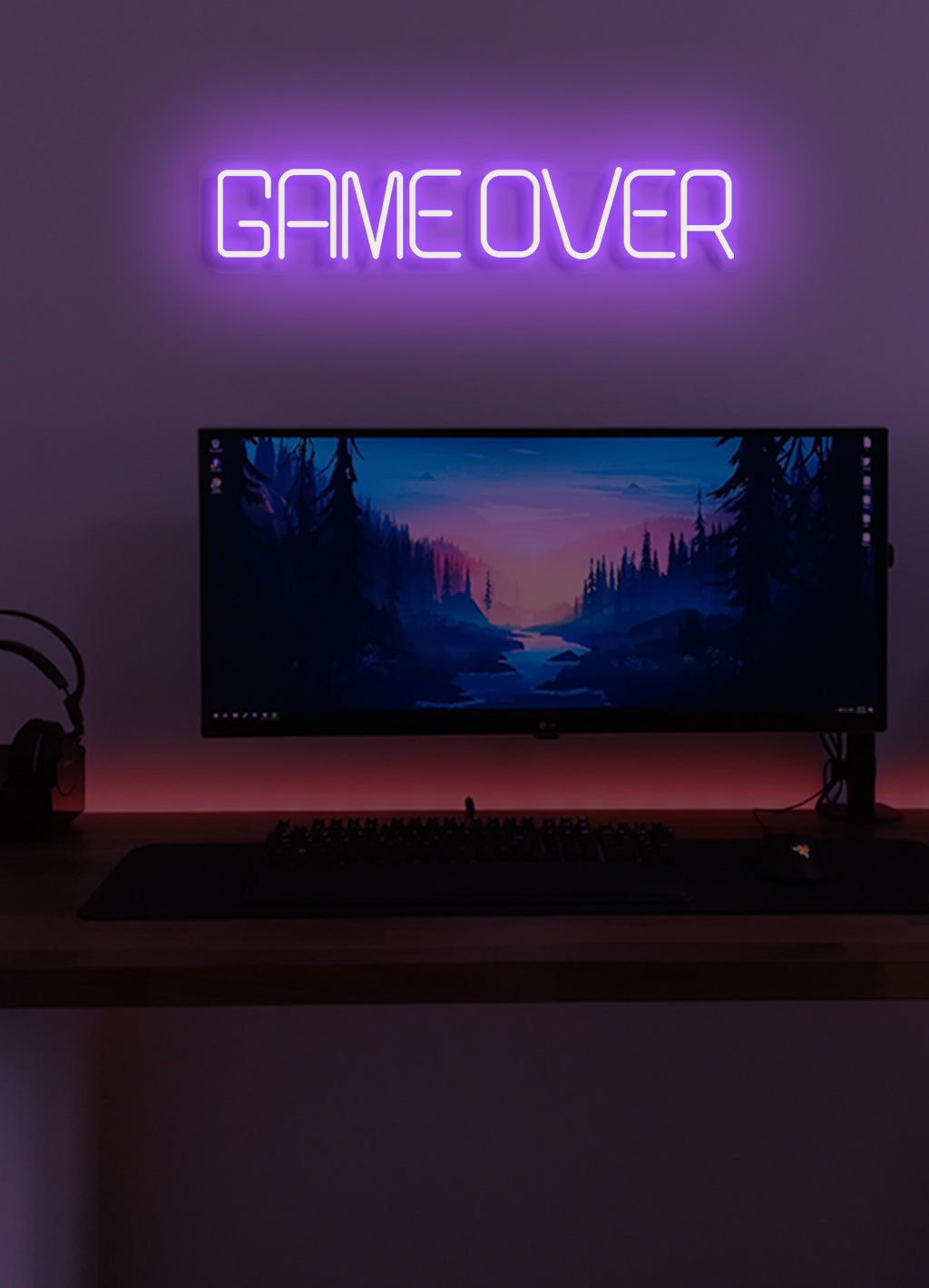 Game over - LED Neon-Schirm